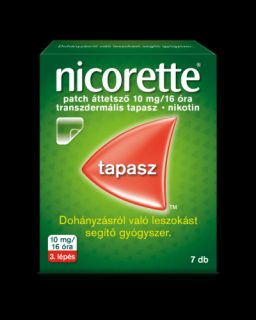 Nicorette® patch áttetsző 10 mg/16 óra transzdermális tapasz 7x
