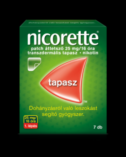 Nicorette® patch áttetsző 25 mg/16 óra transzdermális tapasz 7x
