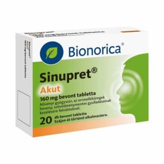 Sinupret Akut 160mg bevont tabletta 20x