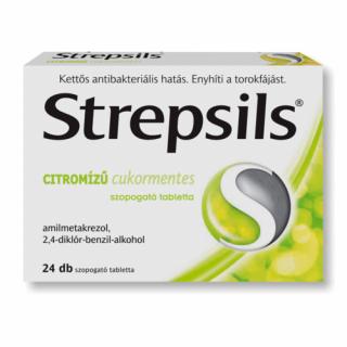 Strepsils citromízű cukormentes szopogató tabletta 24x