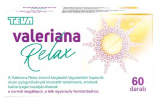Valeriana Relax gyógynövénykivonatokat tartalmazó kapszula 60x