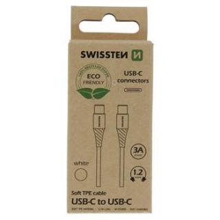 Swissten adat- és töltőkábel USB-C/USB-C, 1,2m, fehér