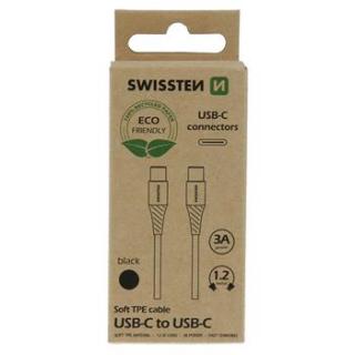 Swissten adat- és töltőkábel USB-C/USB-C, 1,2m, fekete