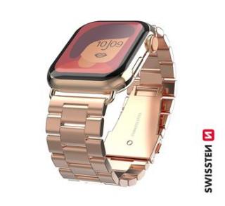 Swissten Apple Watch fém szíj, 42-44 mm, rozéarany