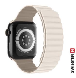 Swissten Apple Watch mágneses szilikon szíj 38/40/41 mm, fehér/cappuccino