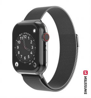 Swissten Apple Watch milánói szíj, 38-40 mm, fekete