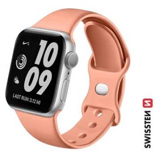 Swissten Apple Watch szilikon szíj 38/40/41 mm, narancs pink