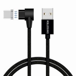 Swissten Arcade mágneses adat- és töltőkábel USB/mikro USB, 1,2 m fekete