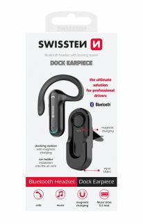 Swissten Dock bluetooth headset dokkolóval autós szellőzőrácsba, fekete