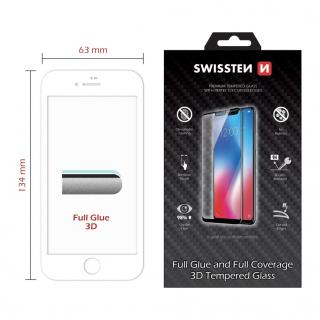 Swissten full glue 3D fólia Apple IPhone 7 / 8 fehér