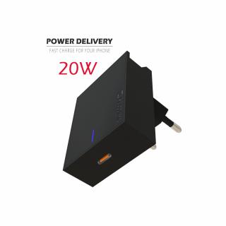 Swissten hálózati töltő adapter Power Delivery 20W, iPhone 12, fekete