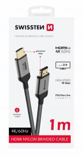 Swissten HDMI kábel, HDMI/HDMI 4K 60Hz, 1m