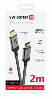 Swissten HDMI kábel, HDMI/HDMI 4K 60Hz, 2m