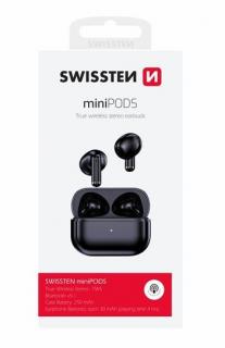 Swissten Minipods bluetooth TWS fülhallgató, fekete