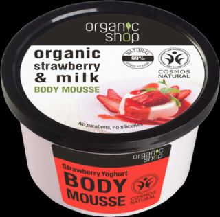 Organic shop testápoló mousse eper joghurt 250 ml