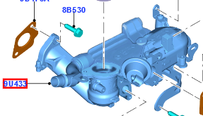 EGR hűtő 1.5L SOHC DI TC I4 DIESEL (érzékelő nélküli hűtő)