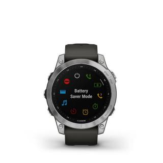 Garmin Fenix 7 ezüst, grafit szilikon szíjjal