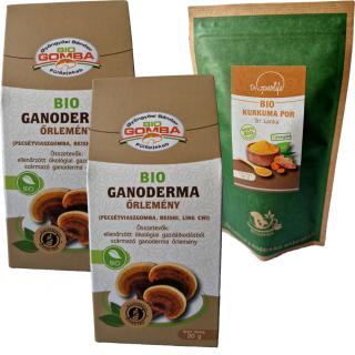 2 db Bio őrölt ganoderma 20 g-os dobozos+ Ajándék Bio Kurkuma Por