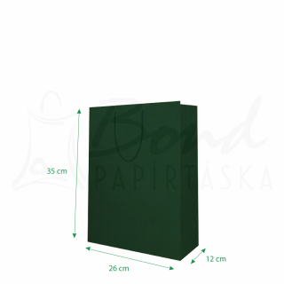 26x35x12 cm zöld zsinórfüles papírtáska