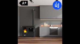BABA'S Stove SAPHIRE 10 fa- és pellet, hibrid tüzelésű sparhelt főzőlappal, sütővel (5-10 kW - acéllemez)