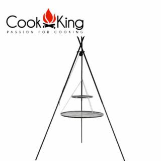 Cook King 40+80 cm-es Grillrács 210 cm-es Állvánnyal és Csörlővel(TIPI)