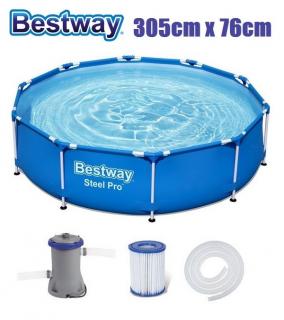 Bestway 305x76cm fémvázas medence 1,25m3/h vízforgatóval BW 56679