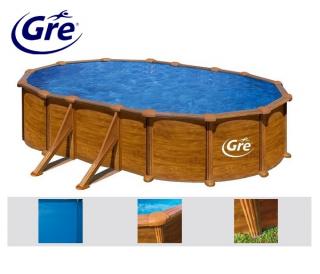 Gre famintás 610x375x120cm ovális medence 0,3mm fóliával P610W FFA 781
