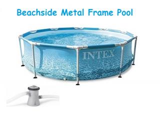 Intex 305x76cm fémvázas medence 1250l/h vízforgatóval BEACHSIDE Metal Frame Pool 28208
