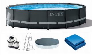Intex 488x122cm XTR fémvázas medence szett 4,5m3/h homokszűrővel 26326NP