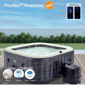 Intex Greystone Deluxe 6 személyes fűthető MINI jakuzzi sóbontóval és WIFI vezérléssel 28452