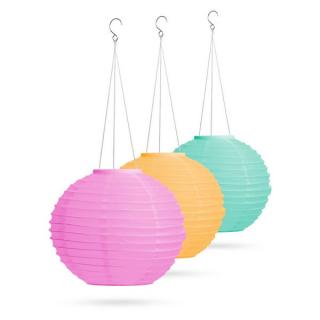 Szolár lapmpion ledes világítással 28cm átmérővel (3db lampion / csomag)
