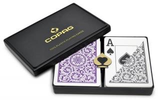 X-Copag 1546 Póker Jumbo Face dupla plasztik kártya (lila-szürke)