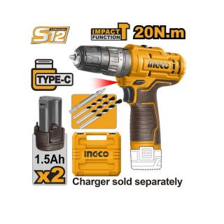 12V 20Nm akkus ütvefúró-csavarozó kofferben (2 x 1,5 Ah akkus, töltő kábel nélkül)