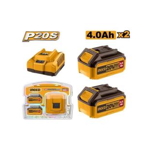 20V 2x4.0Ah akkupack akku+ töltő szett