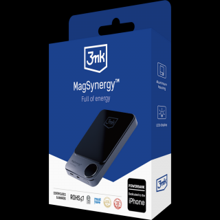 3MK MagSynergy 2in1 Vezeték nélküli Powerbank 10000mAh fekete