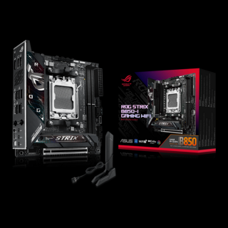 Asus Alaplap - AMD ROG STRIX B850-I GAMING WIFI AM5 (B850, ATX, 2xDDR5 8400+MHz, 2xSATA3, 2x M.2, HDMI+USB-C)