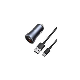Baseus Golden Contactor Pro 40W(USB C típusúhoz 5A 1.0m) TZCCJD-A0G Sötétszürke2x USB-A
