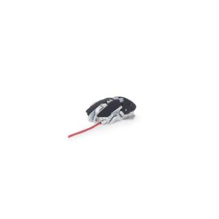 Gembird MUSG-05 USB optikai gaming egér RGB fekete-fehér