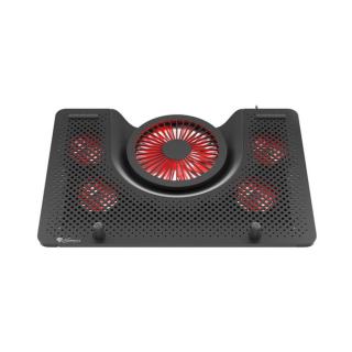 Genesis Oxid 550 Laptop hűtőpad 15.6"-17.3" 5 ventilátor, led világítás, USB, fekete-piros