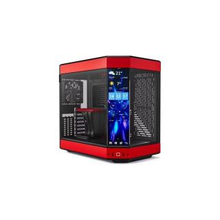 HYTE Y60 táp nélküli ablakos Mid Tower számítógépház piros-fekete +HYTE Y60 DIY LCD panel