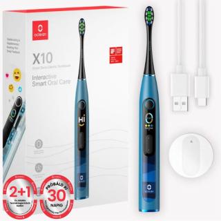 Oclean X10 Blue elektromos fogkefe +pótfej (OCL551914+OCL551440)