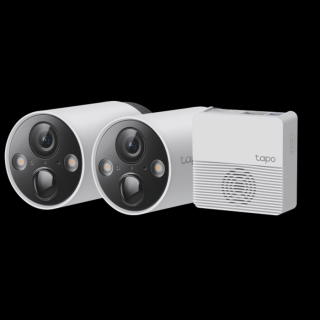 TP-link IP wifi Cső kamera - Tapo C420S2 KIT (2 kamera + hub; Akku; 4MP, 3mm, IP65, H264, IR15m, SD, mikrofon, hangsz)
