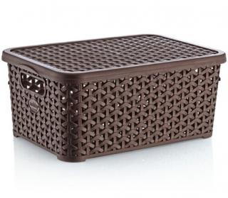 Hobby tároló tetővel rattan 10l 041256