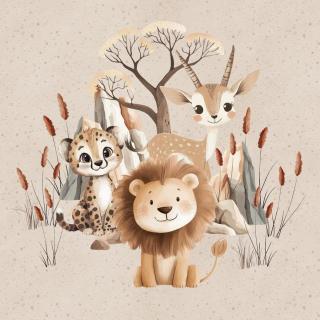Futter, szabadidő anyag panel 40x50 cm, Barátok a szavannán