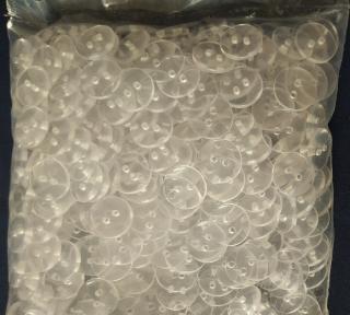 Műanyag áttetsző kétlyukú gomb 12 mm