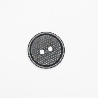 Műanyag kétlyukú gomb fekete, 50 mm