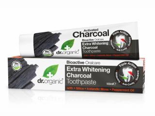 Dr. Organic Extra fehérítő fogkrém aktív szénnel • 100 ml