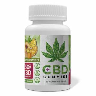 CBD Gumicukor Mix 750 mg CBD, 30 pcs x 25 mg