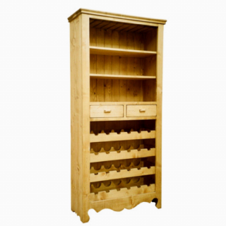 Karina rusztikus fenyőfa bortartó szekrény