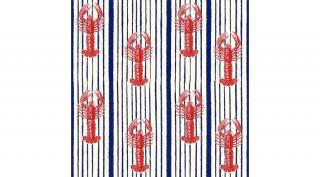 Mediterranean Lobster design tapéta fehér